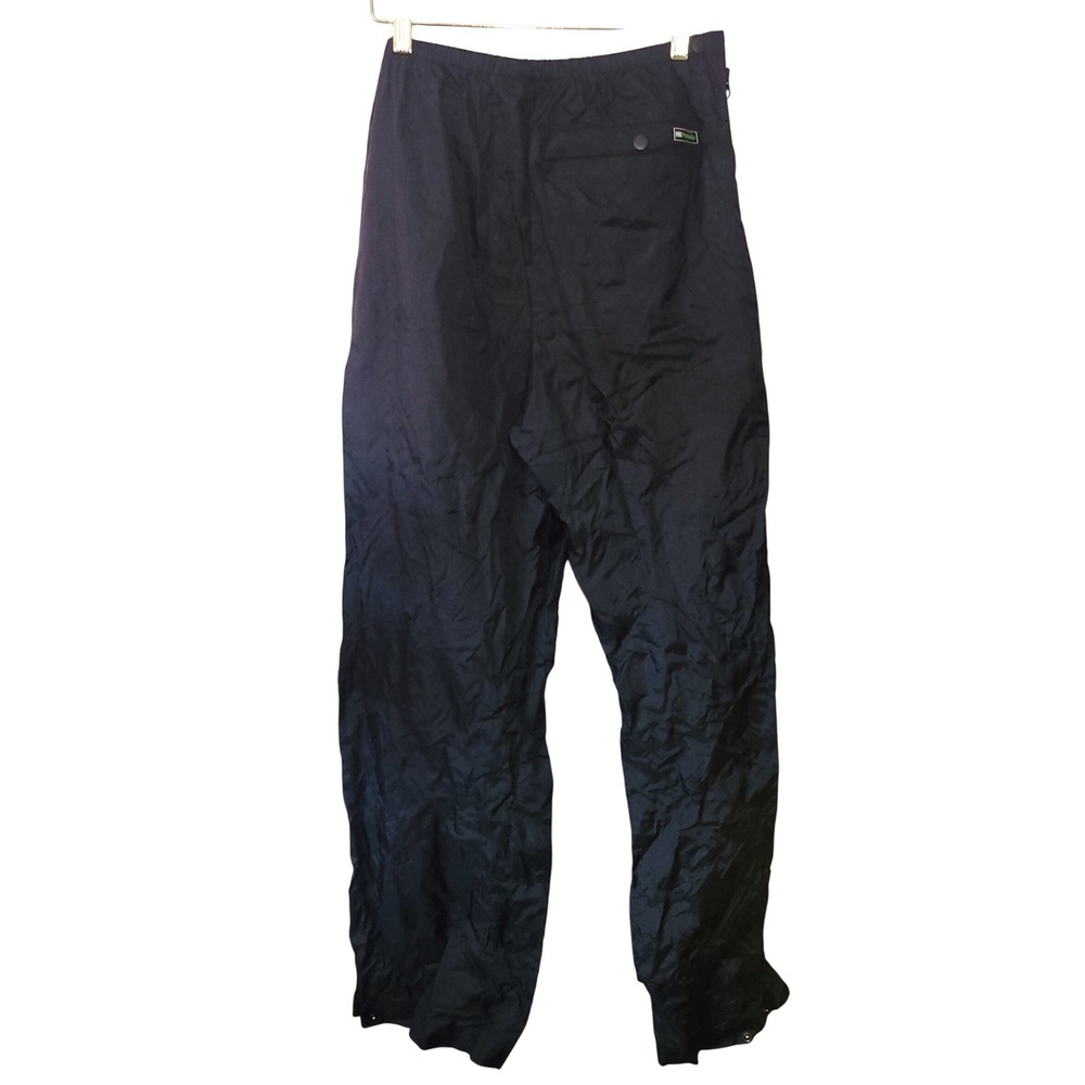 Helly Hansen Packable Rain Pants Vintage Black Full Side Zip Waterproof Large - Picture 2 of 6